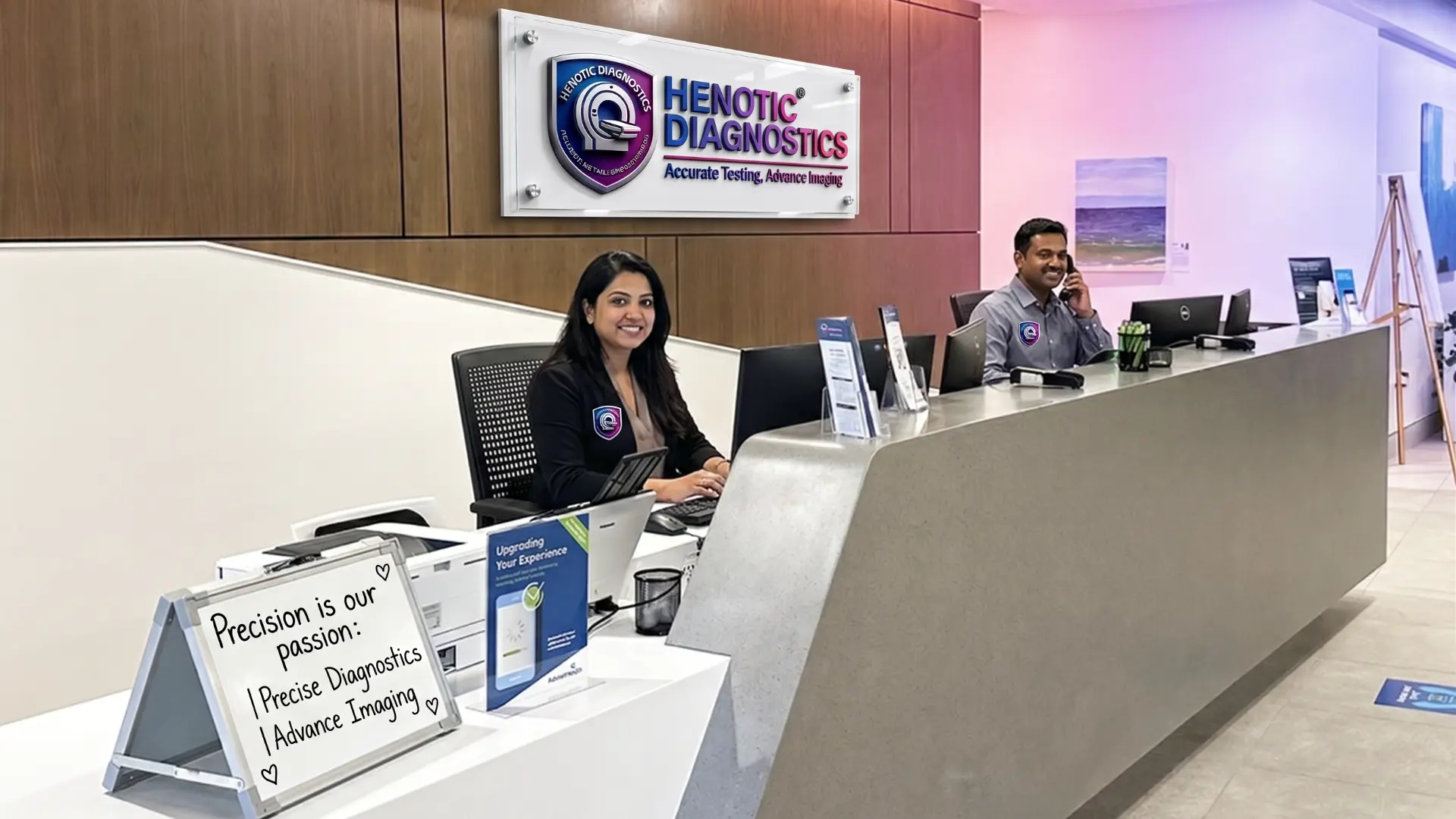 Second Reception Desk at Henotic Diagnostics